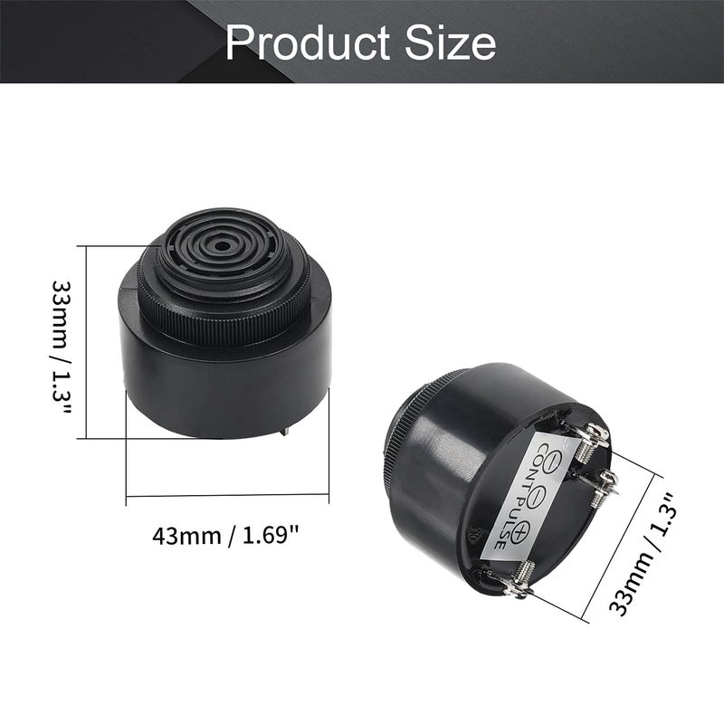 Fielect DC12V 90dB Active Electronic Buzzer Alarm Sounder Intermittent Sound Beep Speaker 2Pcs - Image 2